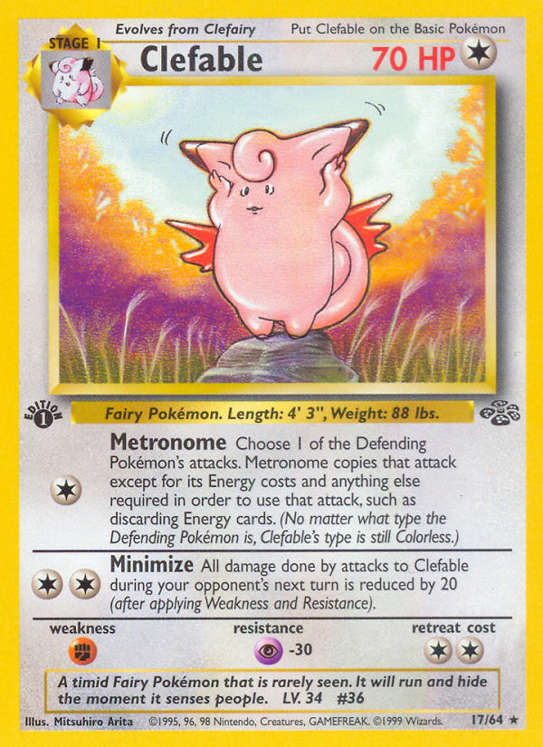 Clefable (17/64) [Jungle 1st Edition] | Card Merchant Takapuna