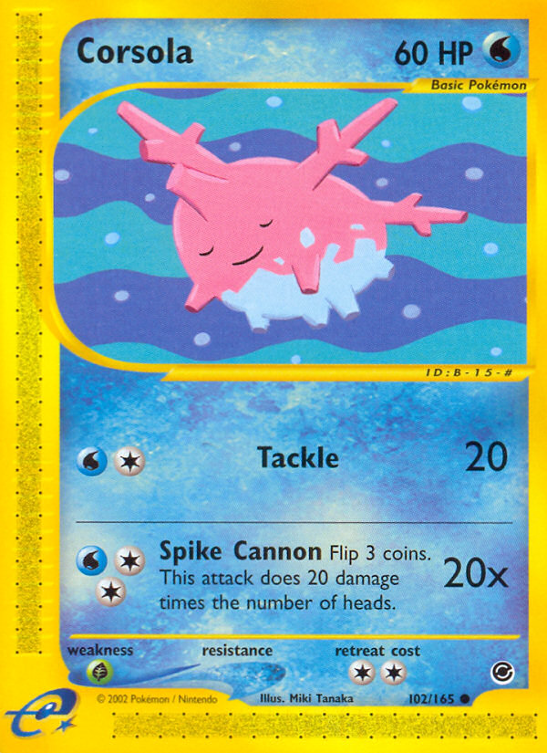 Corsola (102/165) [Expedition: Base Set] | Card Merchant Takapuna