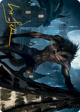 Stalking Predator Art Card (Gold-Stamped Signature) [Innistrad: Midnight Hunt Art Series] | Card Merchant Takapuna