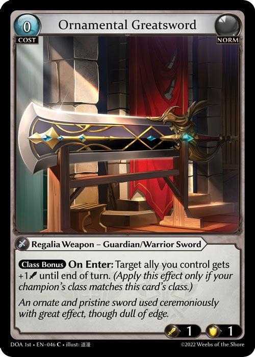 Ornamental Greatsword (046) [Dawn of Ashes: 1st Edition] | Card Merchant Takapuna