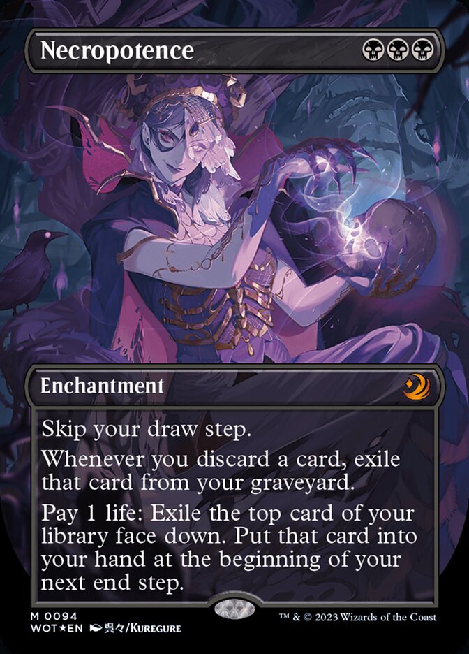 Necropotence (Anime Borderless) (Confetti Foil) [Wilds of Eldraine: Enchanting Tales] | Card Merchant Takapuna
