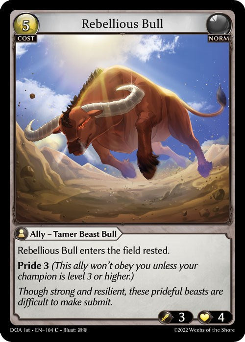 Rebellious Bull (104) [Dawn of Ashes: 1st Edition] | Card Merchant Takapuna