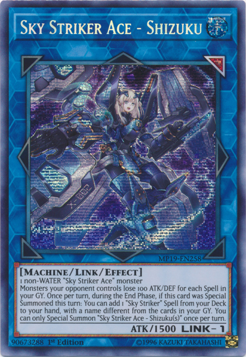 Sky Striker Ace - Shizuku [MP19-EN258] Prismatic Secret Rare | Card Merchant Takapuna