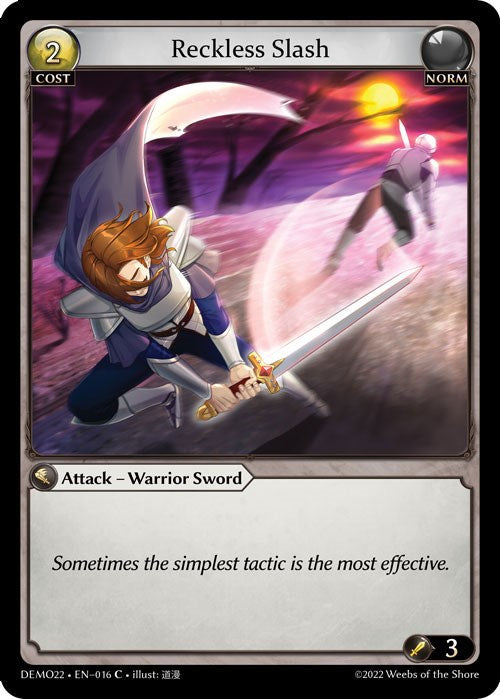 Reckless Slash (016) [2022 Demo Deck] | Card Merchant Takapuna