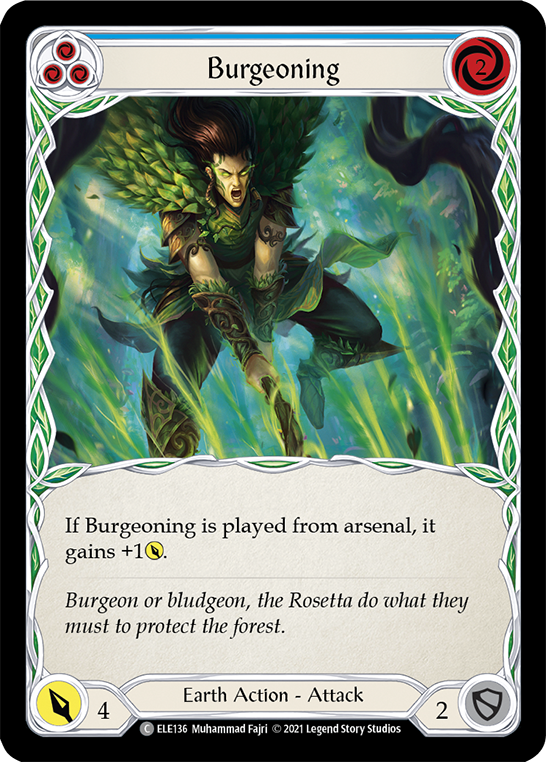 Burgeoning (Blue) [ELE136] (Tales of Aria)  1st Edition Rainbow Foil | Card Merchant Takapuna