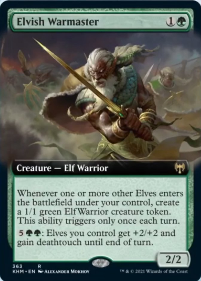 Elvish Warmaster (Extended Art) [Kaldheim] | Card Merchant Takapuna