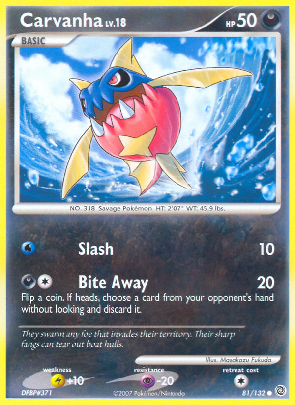 Carvanha (81/132) [Diamond & Pearl: Secret Wonders] | Card Merchant Takapuna