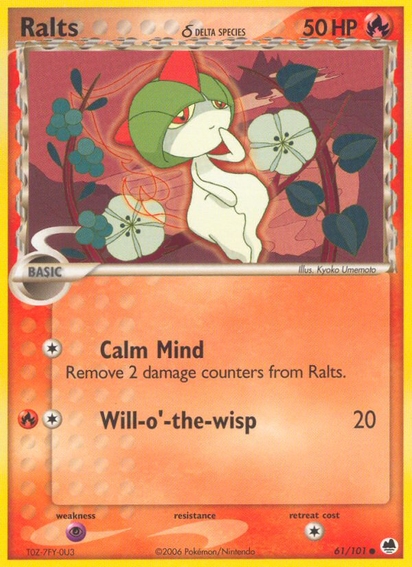 Ralts (61/101) (Delta Species) [EX: Dragon Frontiers] | Card Merchant Takapuna