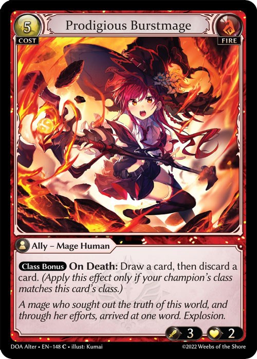 Prodigious Burstmage (148) [Dawn of Ashes: Alter Edition] | Card Merchant Takapuna