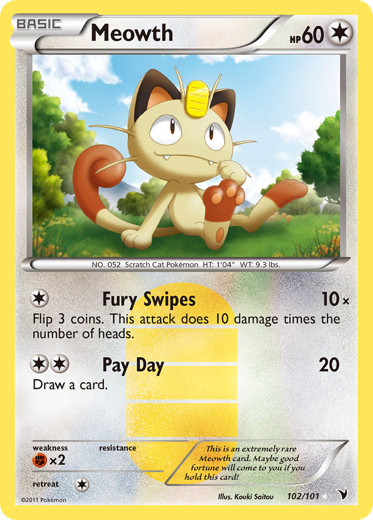 Meowth (102/101) [Black & White: Noble Victories] | Card Merchant Takapuna