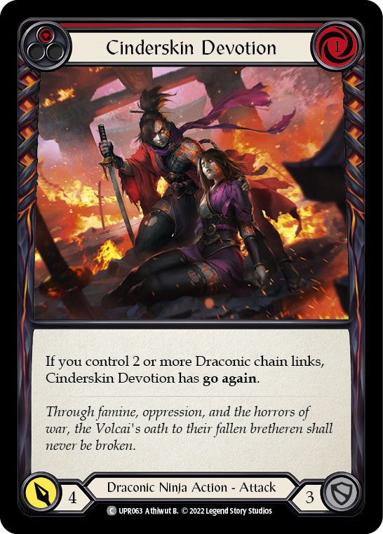 Cinderskin Devotion (Red) [UPR063] (Uprising)  Rainbow Foil | Card Merchant Takapuna