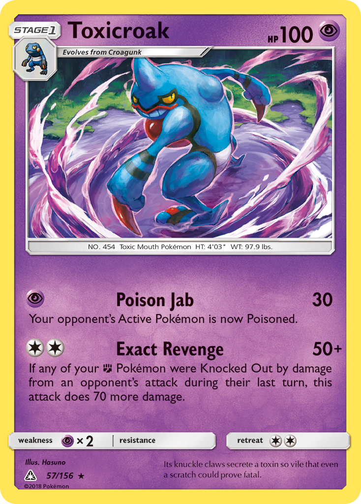 Toxicroak (57/156) [Sun & Moon: Ultra Prism] | Card Merchant Takapuna