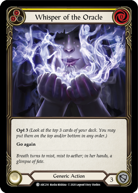 Whisper of the Oracle (Yellow) [U-ARC216] (Arcane Rising Unlimited)  Unlimited Rainbow Foil | Card Merchant Takapuna