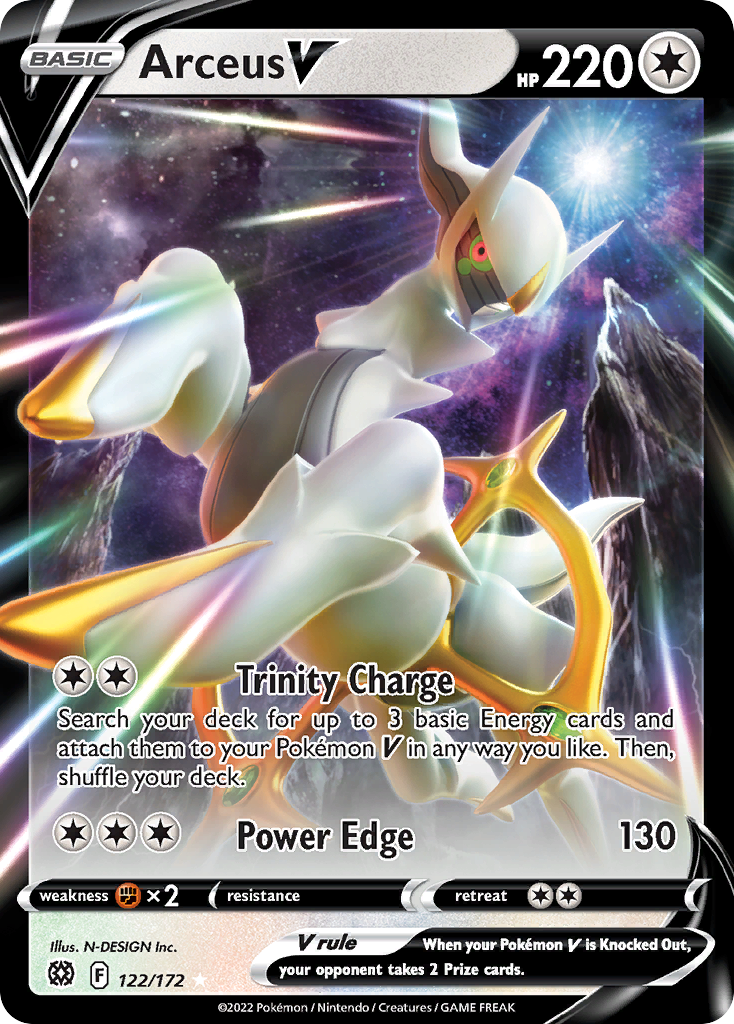 Arceus V (122/172) (Metal Card) [Sword & Shield: Brilliant Stars] | Card Merchant Takapuna