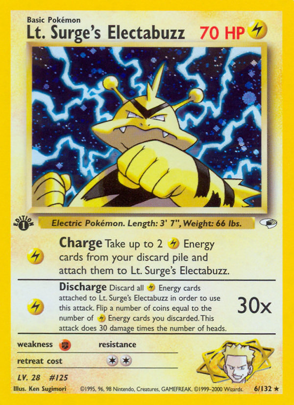 Lt. Surge's Electabuzz (6/132) [Gym Heroes 1st Edition] | Card Merchant Takapuna
