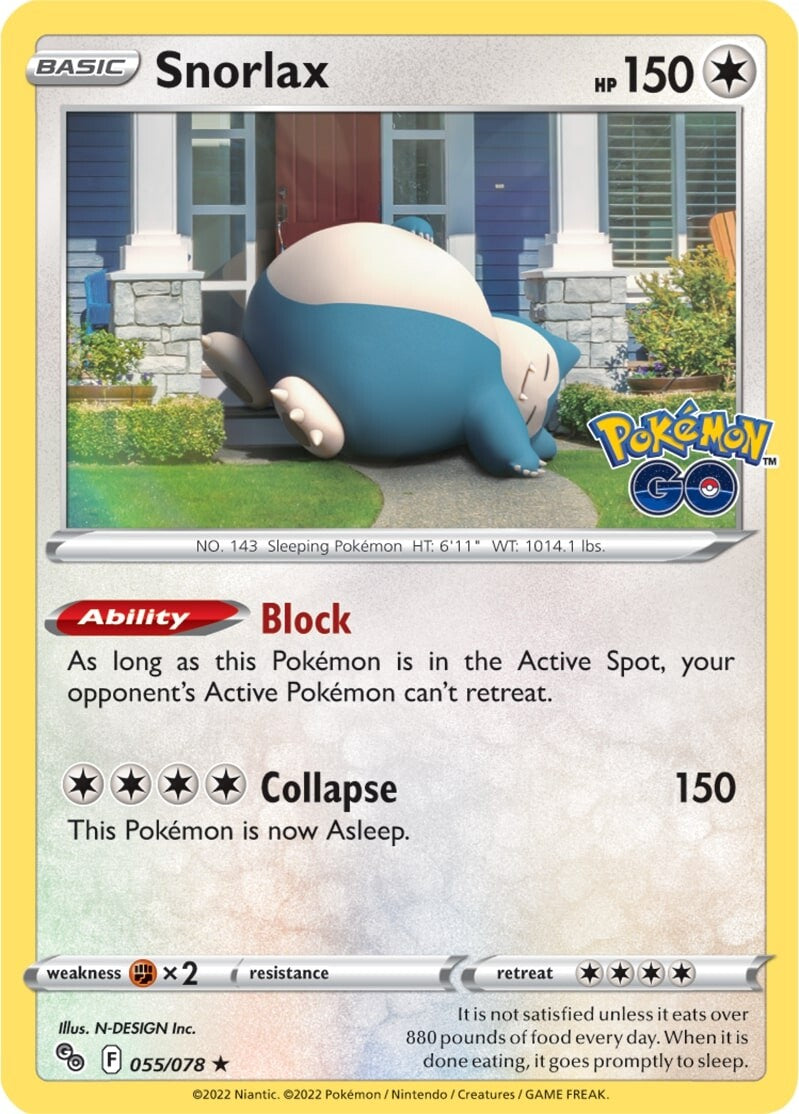 Snorlax (055/078) [Pokémon GO] | Card Merchant Takapuna