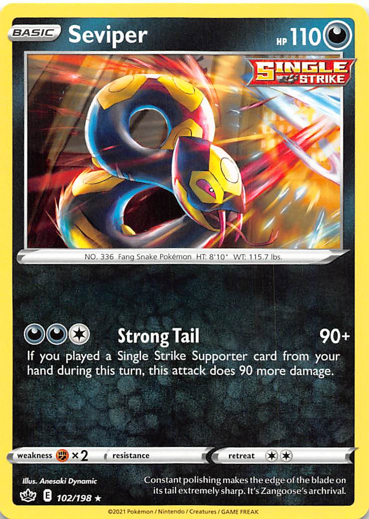 Seviper (102/198) [Sword & Shield: Chilling Reign] | Card Merchant Takapuna
