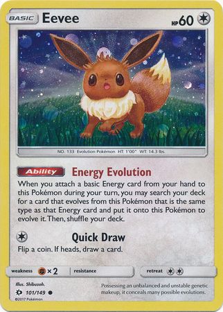 Eevee (101/149) (Cosmos Holo) [Sun & Moon: Base Set] | Card Merchant Takapuna