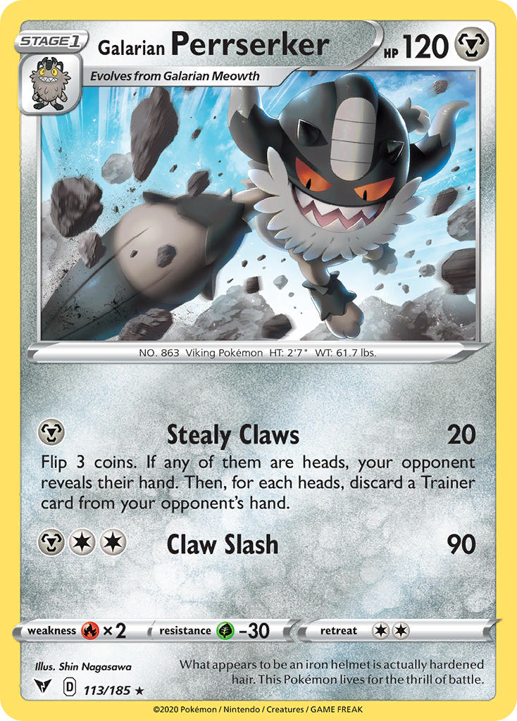 Galarian Perrserker (113/185) [Sword & Shield: Vivid Voltage] | Card Merchant Takapuna