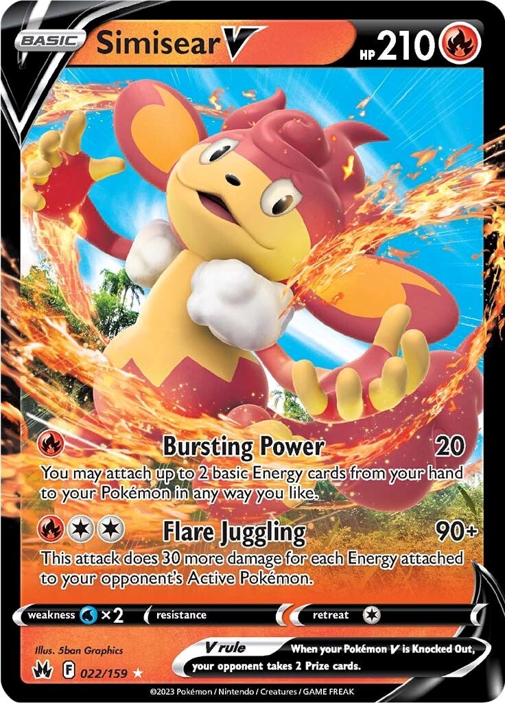 Simisear V (022/159) [Sword & Shield: Crown Zenith] | Card Merchant Takapuna