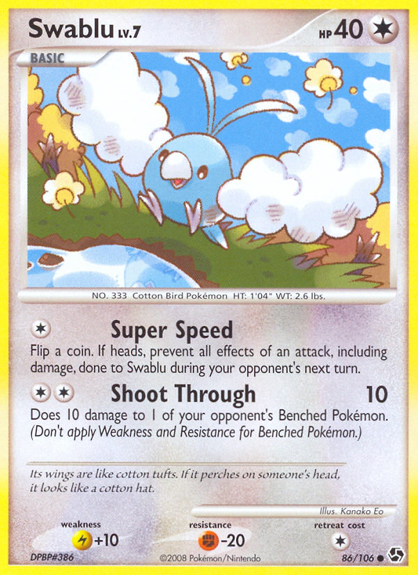 Swablu (86/106) [Diamond & Pearl: Great Encounters] | Card Merchant Takapuna