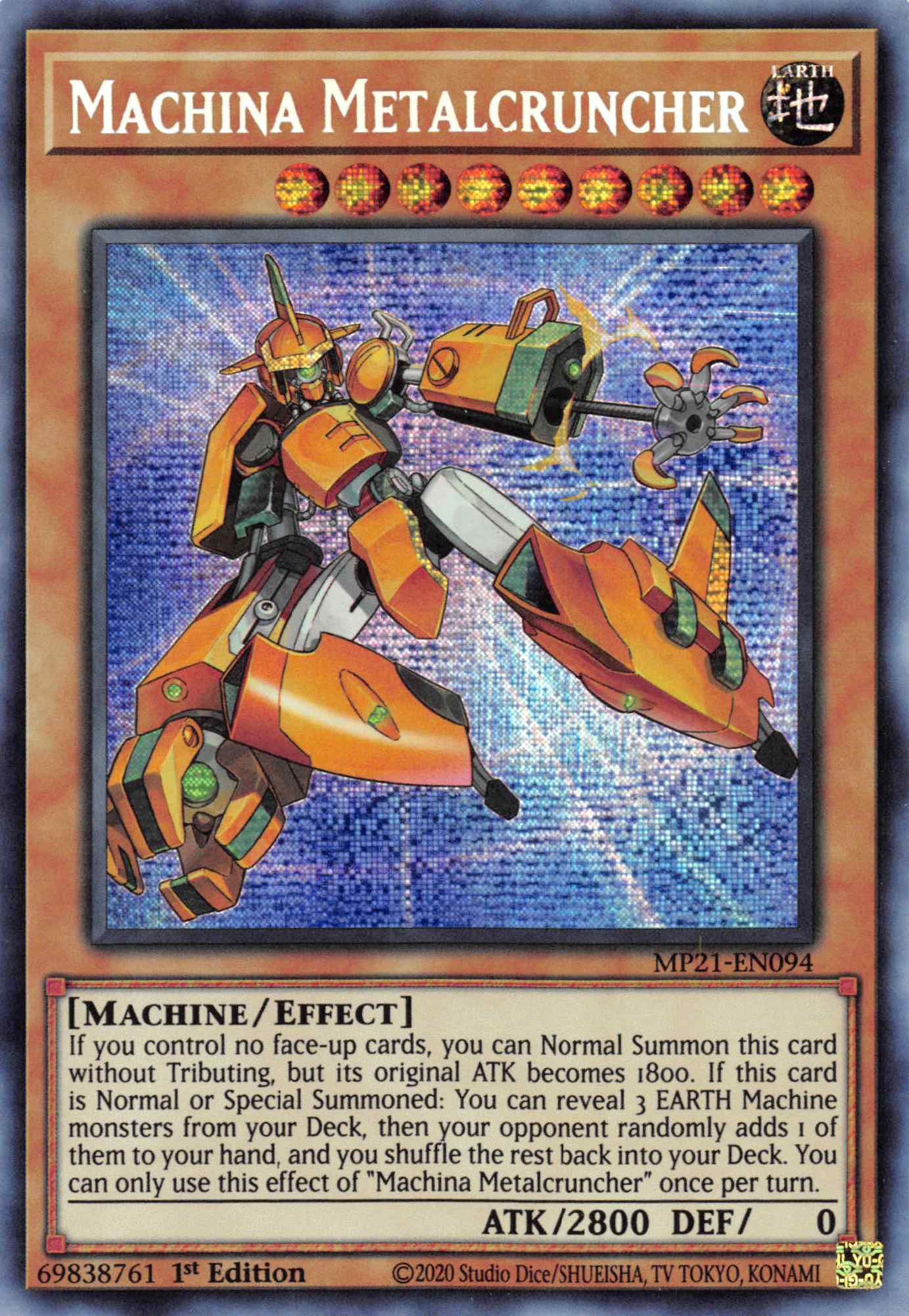 Machina Metalcruncher [MP21-EN094] Prismatic Secret Rare | Card Merchant Takapuna