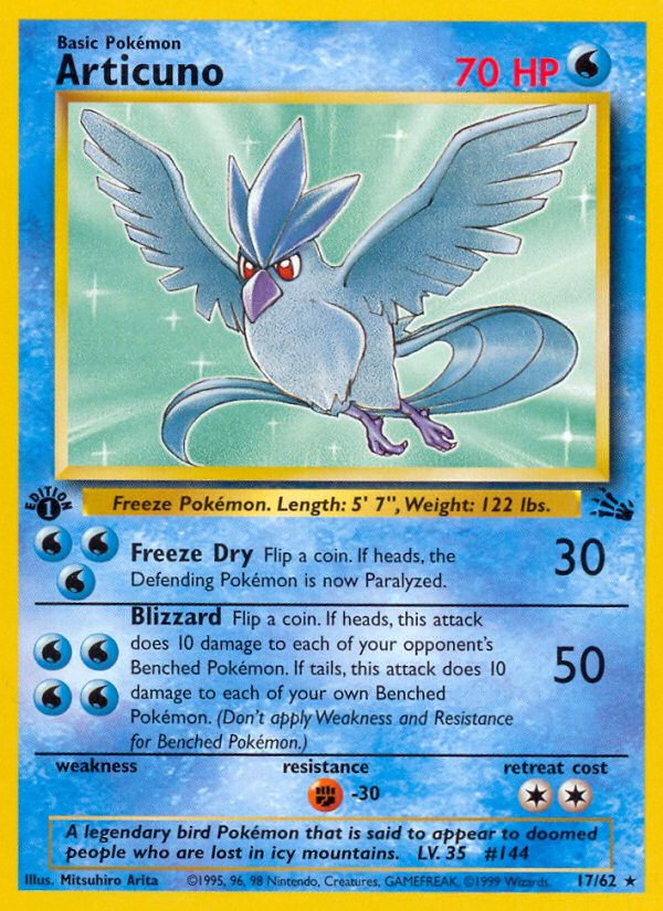 Articuno (17/62) [Fossil 1st Edition] | Card Merchant Takapuna