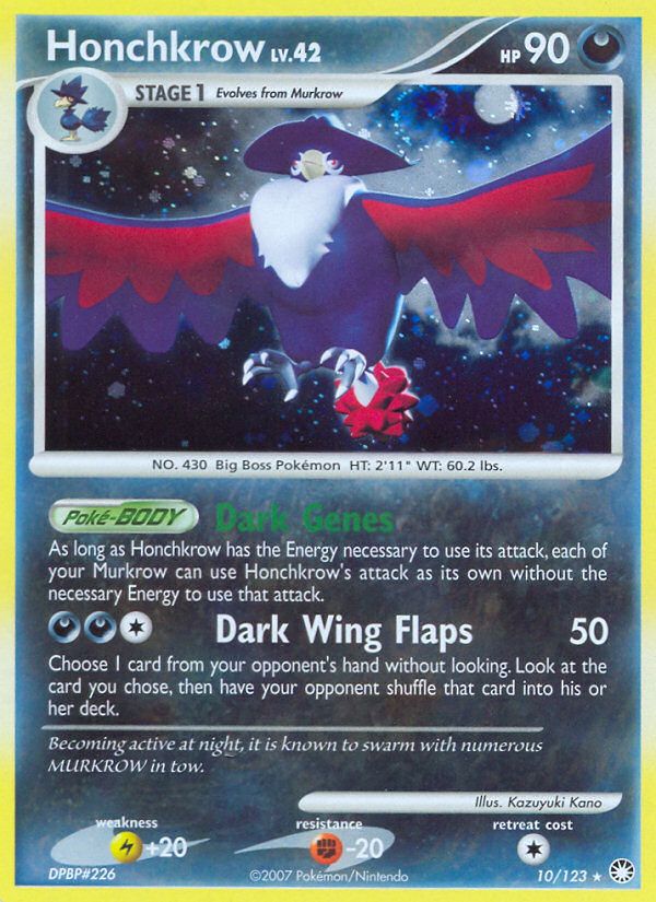 Honchkrow (10/123) [Diamond & Pearl: Mysterious Treasures] | Card Merchant Takapuna