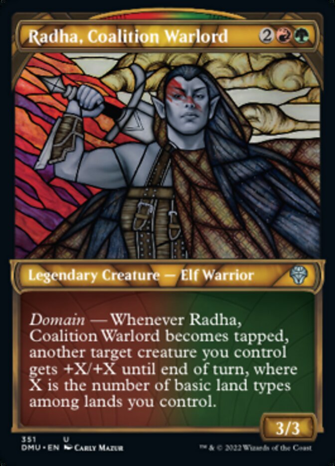 Radha, Coalition Warlord (Showcase Textured) [Dominaria United] | Card Merchant Takapuna