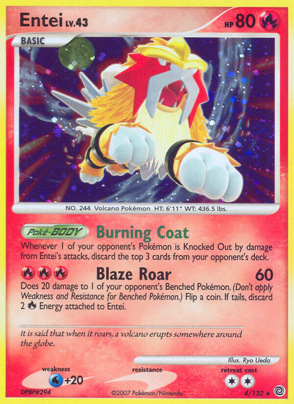 Entei (4/132) (Cracked Ice Holo) [Diamond & Pearl: Secret Wonders] | Card Merchant Takapuna