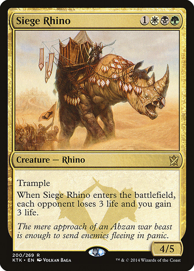 Siege Rhino [Khans of Tarkir] | Card Merchant Takapuna