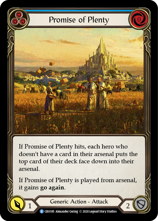 Promise of Plenty (Blue) [CRU185] (Crucible of War)  1st Edition Normal | Card Merchant Takapuna