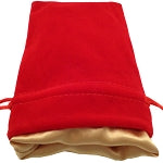 Dice Bag 4"x6" Red Velvet  with Gold Satin Lining | Card Merchant Takapuna