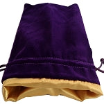 Dice Bag 4"x6" Purple Velvet with Gold Satin Lining | Card Merchant Takapuna