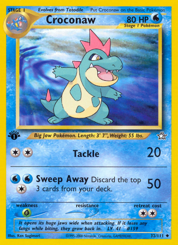 Croconaw (32/111) [Neo Genesis 1st Edition] | Card Merchant Takapuna