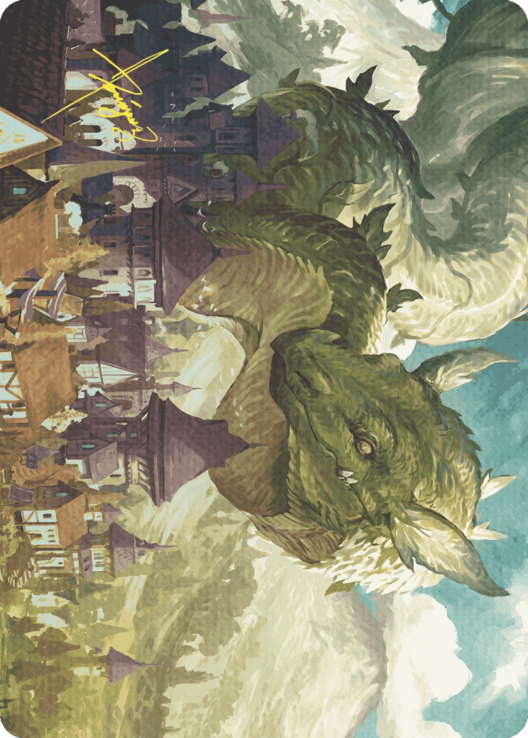 Beanstalk Wurm Art Card (Gold-Stamped Signature) [Wilds of Eldraine Art Series] | Card Merchant Takapuna