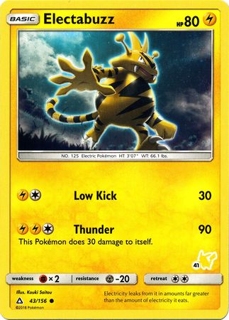 Electabuzz (43/156) (Pikachu Stamp #41) [Battle Academy 2020] | Card Merchant Takapuna