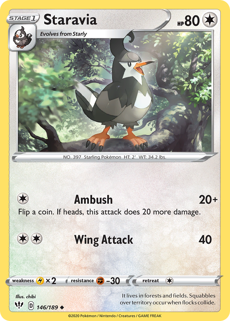 Staravia (146/189) [Sword & Shield: Darkness Ablaze] | Card Merchant Takapuna