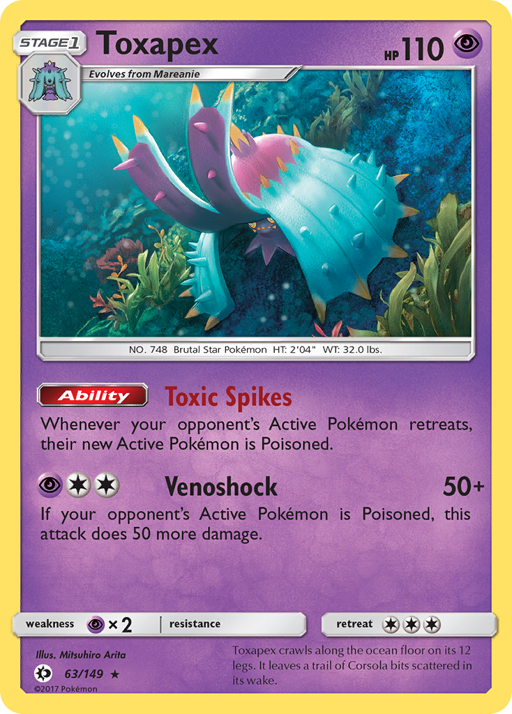 Toxapex (63/149) [Sun & Moon: Base Set] | Card Merchant Takapuna