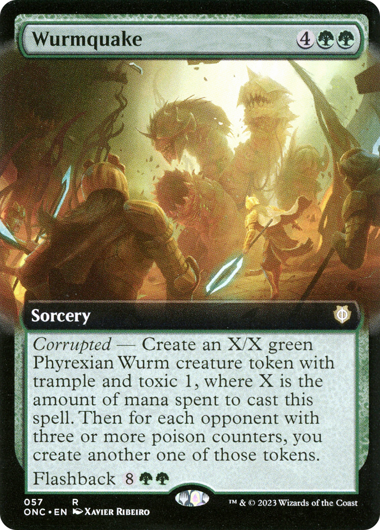 Wurmquake (Extended Art) [Phyrexia: All Will Be One Commander] | Card Merchant Takapuna