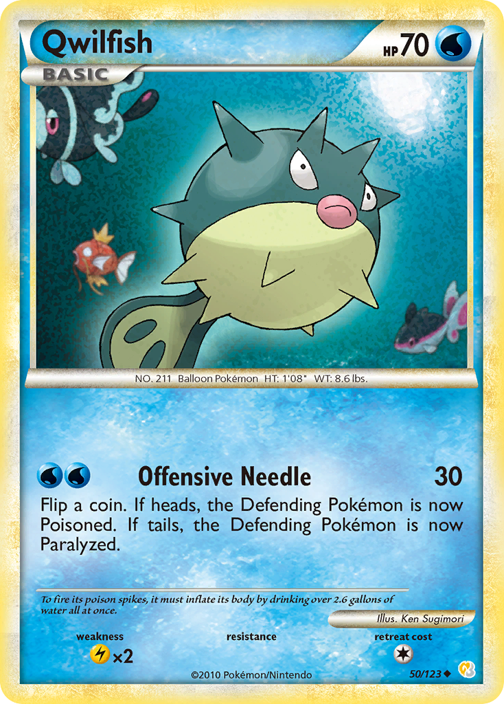 Qwilfish (50/123) [HeartGold & SoulSilver: Base Set] | Card Merchant Takapuna