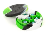 Silicone Round Dice Case: Green/Black/White | Card Merchant Takapuna