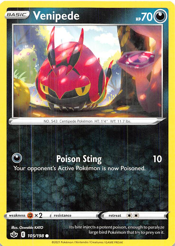 Venipede (105/198) [Sword & Shield: Chilling Reign] | Card Merchant Takapuna