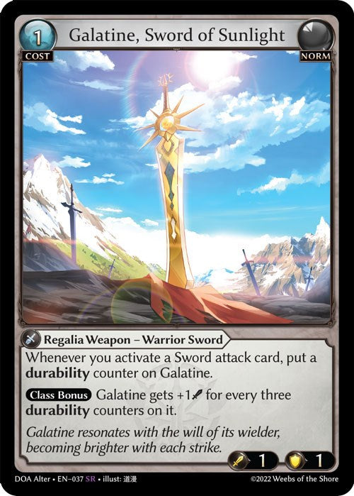 Galatine, Sword of Sunlight (037) [Dawn of Ashes: Alter Edition] | Card Merchant Takapuna
