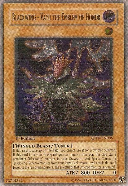 Blackwing - Vayu the Emblem of Honor (UTR) [ANPR-EN005] Ultimate Rare | Card Merchant Takapuna
