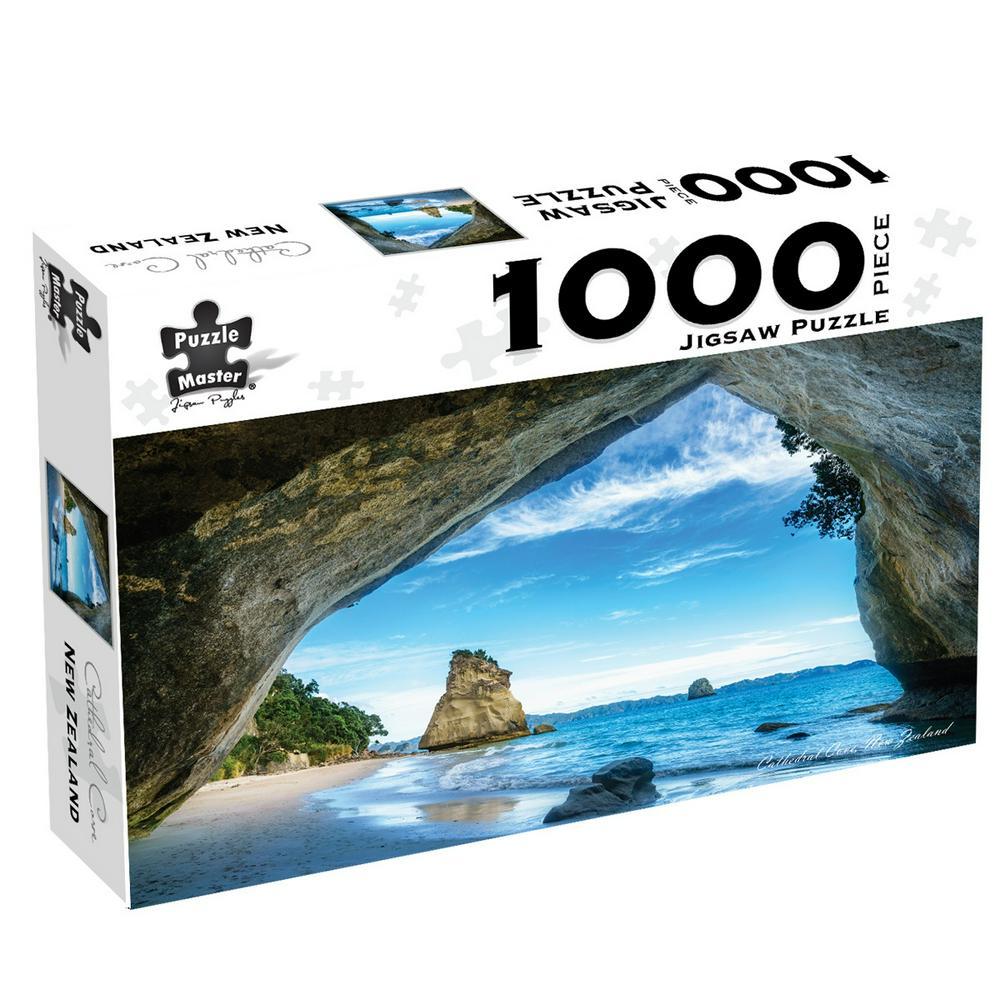 1000 Piece Jigsaw - Cathedral Cove, New Zealand | Card Merchant Takapuna