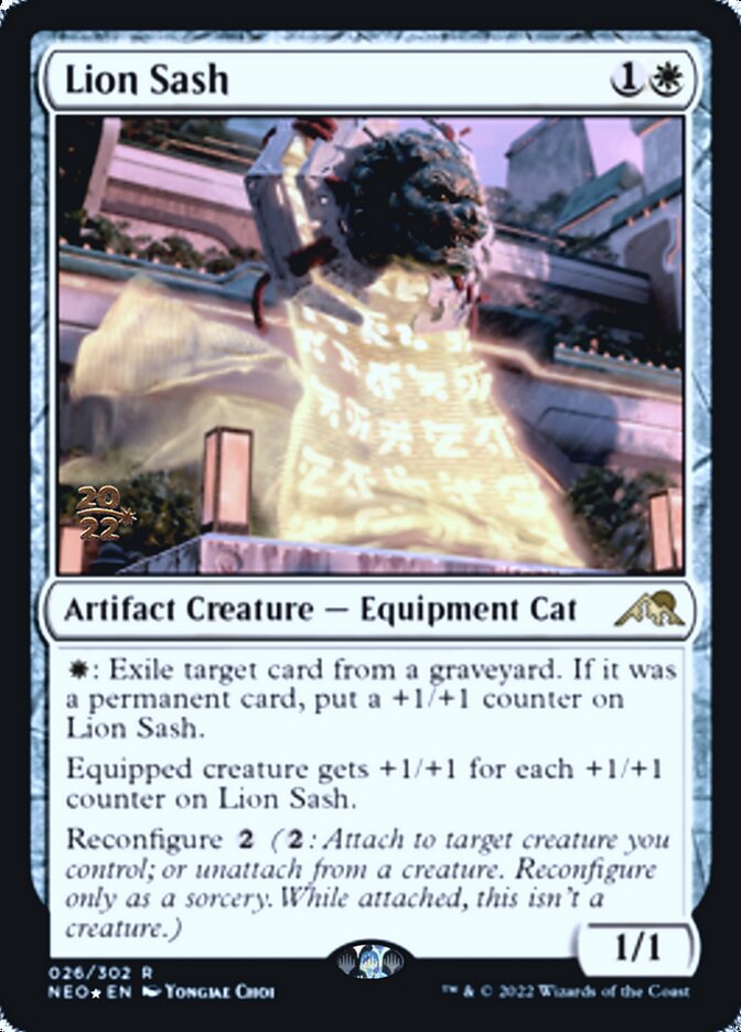 Lion Sash [Kamigawa: Neon Dynasty Prerelease Promos] | Card Merchant Takapuna