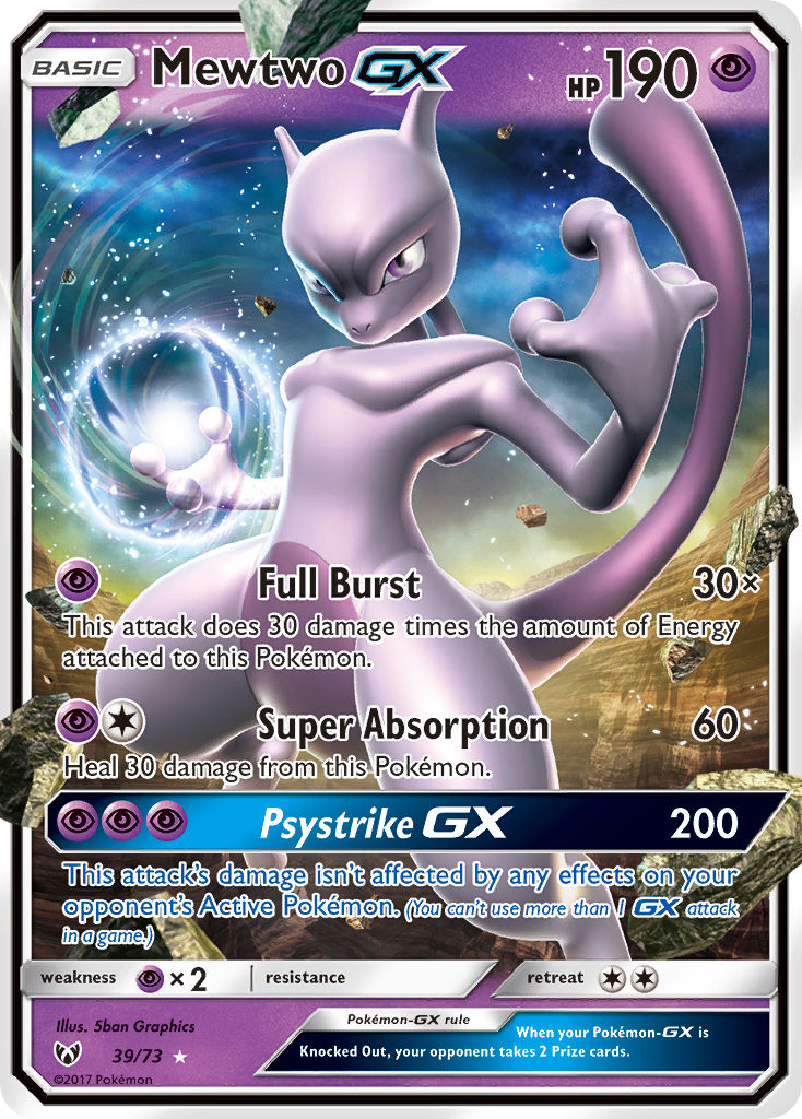 Mewtwo GX (39/73) [Sun & Moon: Shining Legends] | Card Merchant Takapuna
