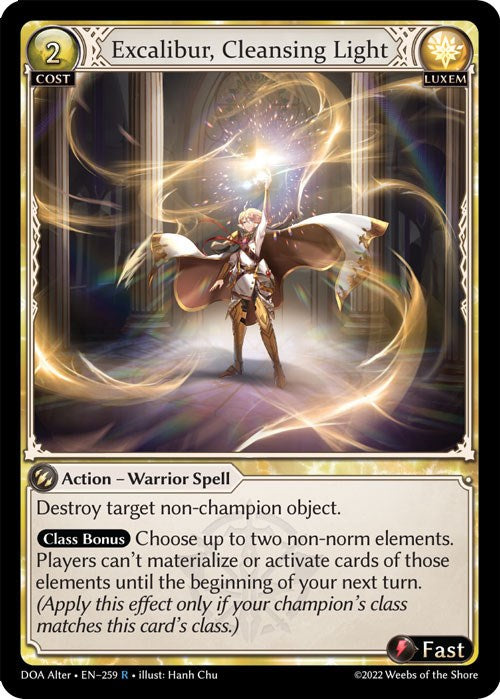 Excalibur, Cleansing Light (259) [Dawn of Ashes: Alter Edition] | Card Merchant Takapuna