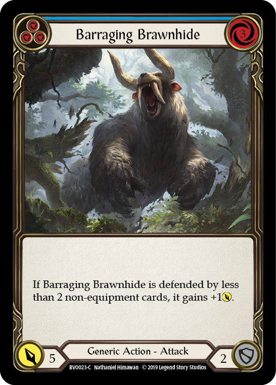 Barraging Brawnhide (Blue) [BVO023-C] (Bravo Hero Deck)  1st Edition Normal | Card Merchant Takapuna